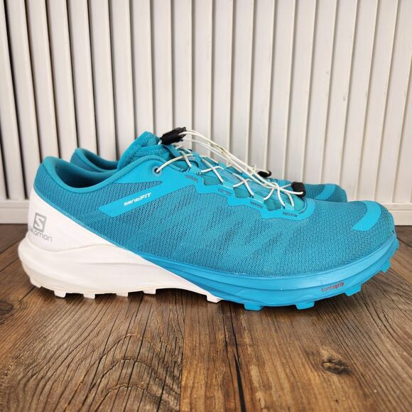 Salomon Sense Ride 4 Womens Sz 10 Blue White Trail Running Hiking Sneakers Shoes - Picture 1 of 9